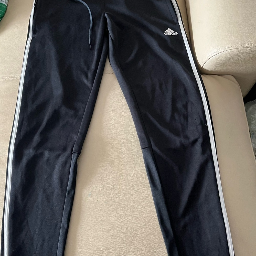 Adidas Black Sweatpants with Classic Stripes
